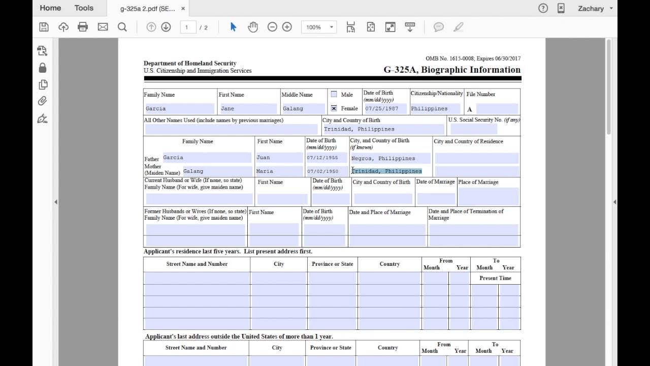 G325A Biographic Information Page (Applicant) K1 Visa YouTube
