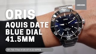 Unboxing Oris Aquis Date 41.5mm Blue Dial 01 733 7766 4135-07 8 22 05PEB