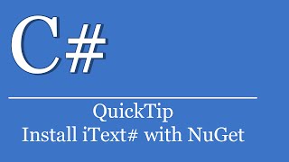 QuickTip #321 - C# Visual Studio .NET Tutorial - Install iText# NuGet Net Worth