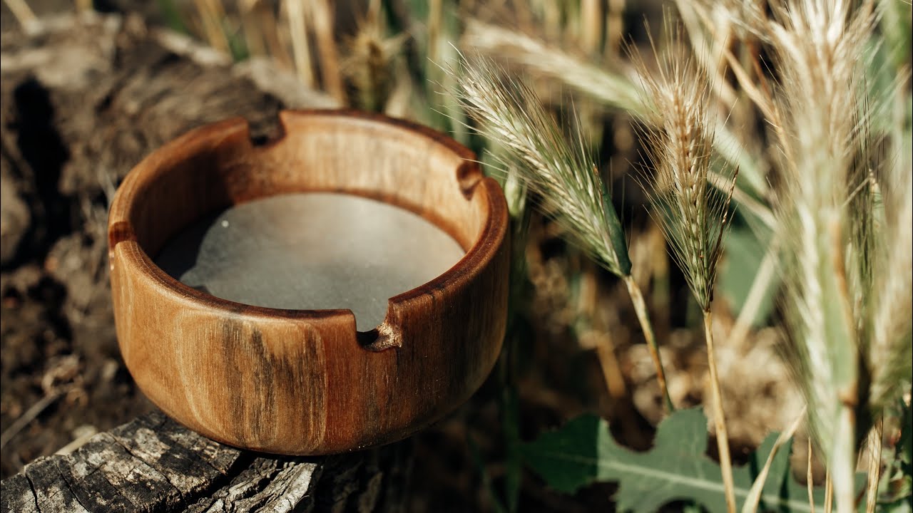 Woodturning - Wooden ashtray! Деревянная пепельница