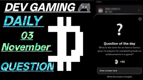 Dropee Question of The Day | 03 November | Dropee Question of the day Code #kdp_gaming