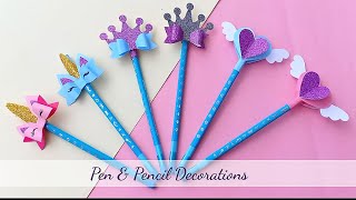 3 Easy DIY Pen & Pencil Decorations | Back to School Supplies | Craft Compilation