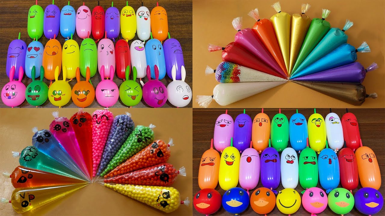 Making Slime with FUN BALLOONS and Piping Bags! Most Relaxing Slime Video