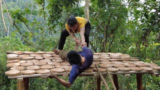 The couple cut dry trees, went home, built a house and lived in the forest