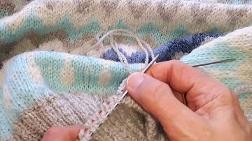 Sweater surgery. Tubular 1x1&2x2 rib sewn (invisible) Bind Off in the round. Kitchener stitch