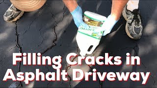 Filling Cracks in a Asphalt Driveway  How to  DIY