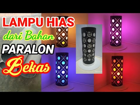 Lampu hias dari paralon bekas, motif sederhana ( craft paralon, paralon decorative lighting ). 