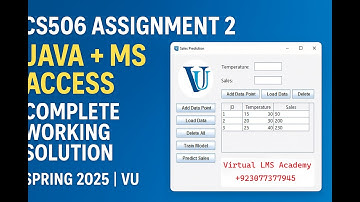 CS506 Assignment 2 Solution Spring 2025 | Java Swing + MS Access | Virtual University | Full Guide