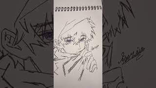 “Mysterious Look Anime Boy | Hand-Drawn Art”