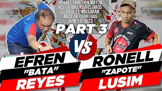 (3) Efren &quot;Bata&quot; Reyes VS Ronell &quot;Zapote&quot; Lusim (Race 18) Baclaran