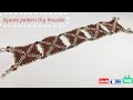 Square pattern beaded bracelet/Diy beaded bracelet/how to make jewelry