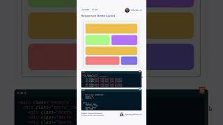 Create responsive Bento like layout #coding #webdesign #css3 #webdevelopment #html #programming