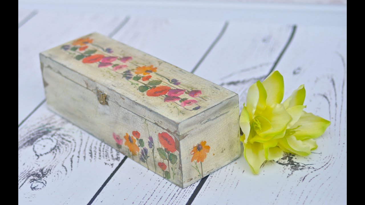 Decoupage krok po kroku - skrzynka na wino
