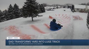 Dad transforms yard into luge track