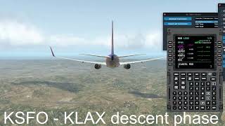descent phase of a flight ksfo-klax (x-plane 11)