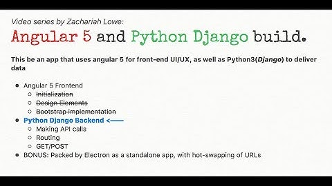 Angular(5) and Python(Django) app - 3/5 - Django initialization