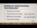 Forms of educational technology in English with hindi explanation..