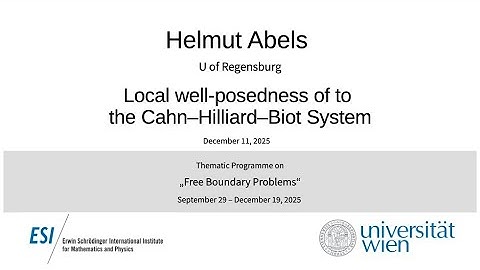 Helmut Abels - Local well-posedness of to the Cahn–Hilliard–Biot System