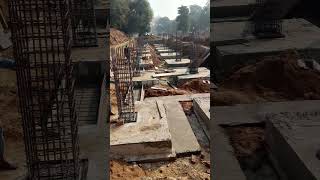 RCC reinforcement cement concrete pedestal foundation, bricks masonry, PCC #construction #steel