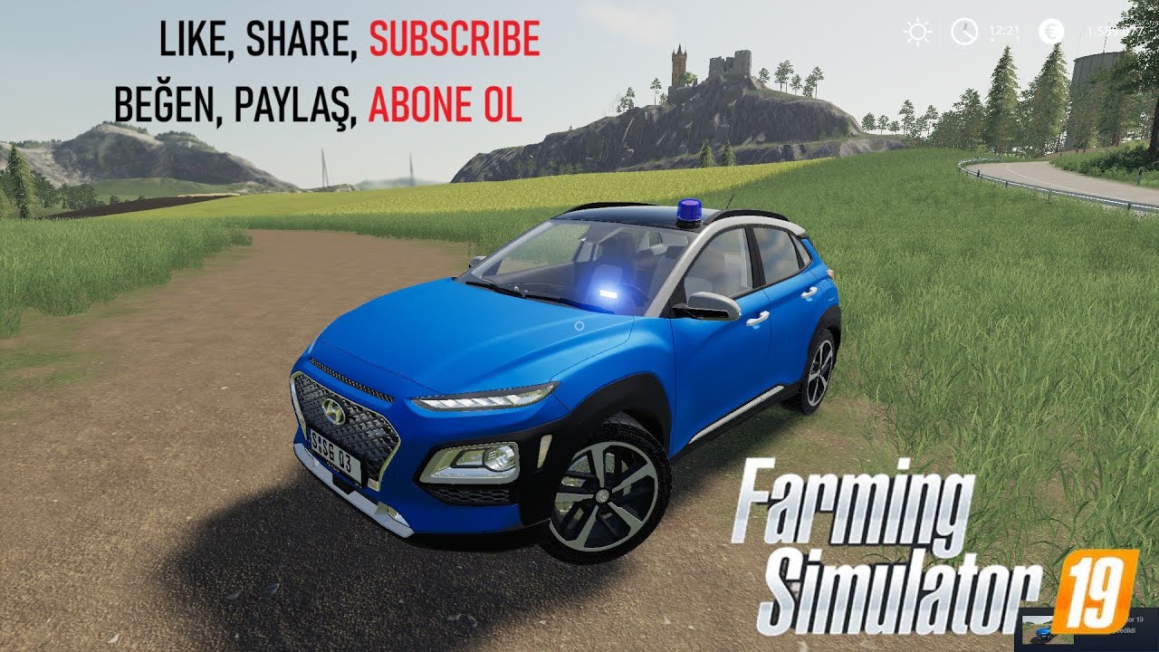 Farming Simulator 2019 HYUNDAI KONA Police v1.1 Car Mod FS19