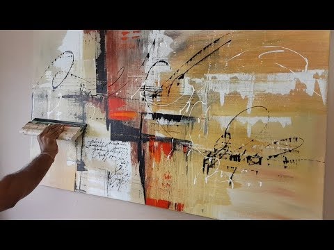 Abstract painting / Different tools and techniques / Easy / Acrylics / Demonstration