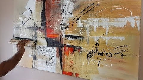 Abstract painting / Different tools and techniques / Easy / Acrylics / Demonstration