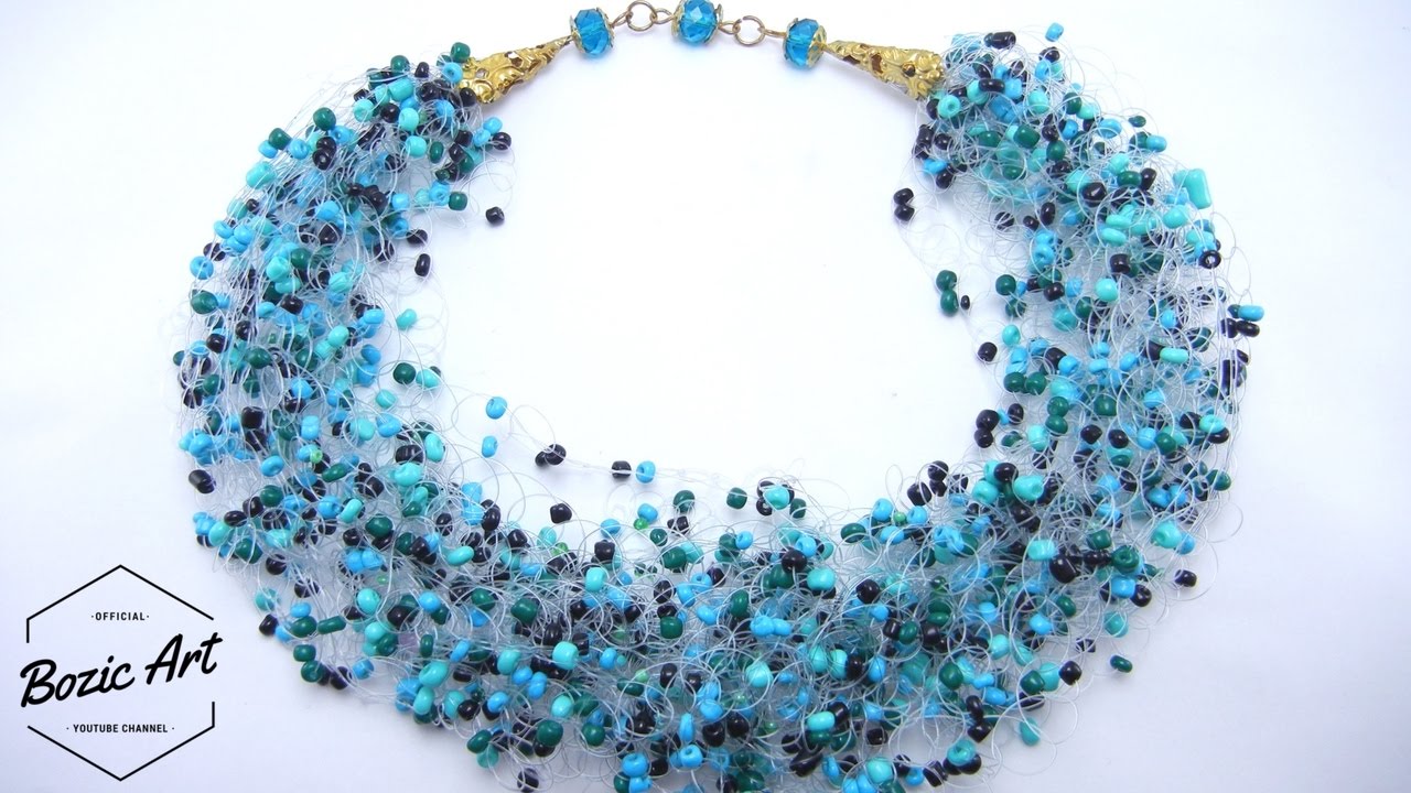 Easy Bead and Fishing Line Crochet Necklace with Great Finishing Tip / The  Beading Gem