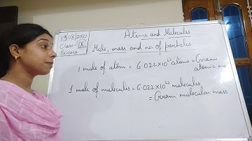 Class IX Science 19 08 2021 by Ms Mridulata upadhyay Atoms and molecules
