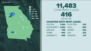 Coronavirus in Georgia: Noon update shows 11,483 cases on April 10