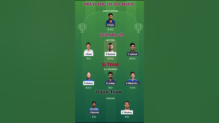 IND Vs ENG 1st Test Match Dream11 Prediction| India Vs England Dream11 Team
