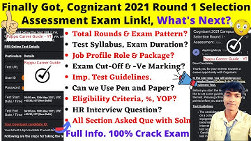 Cognizant Round 1 2021 | Latest Recruitment Process Syllabus & Test Pattern 2021 | Salary | Job Role