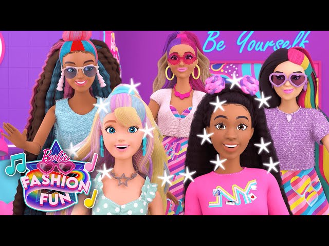 Barbie - Boneca Totally Hair com conjunto de jogo e cabeleireiro ㅤ, FASHIONISTAS