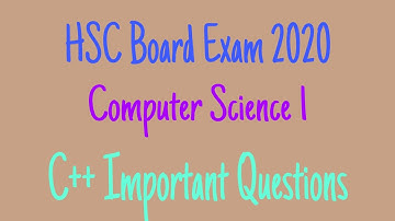 Computer Science 1 C++ Most Important Questions For Hsc Board Exam feb-march 2020,class 12th