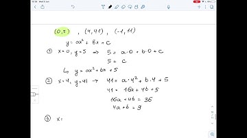 Find the equation of the quadratic function whose graph is a parabola containing the ... | Plainmath