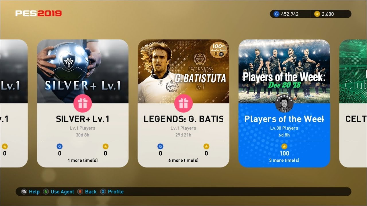pes 2019 6 pack opening | BATISTUTA