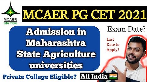 MCAER PG CET Application Form 2021 | MCAER Pg CET 2021 Exam date | krishi kranti