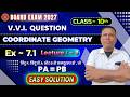 Class 10 Math Ex - 7.1 | Exercise 7.1 Math Class 10 Lecture 3 |Coordinate Geometry Class 10 In Hindi