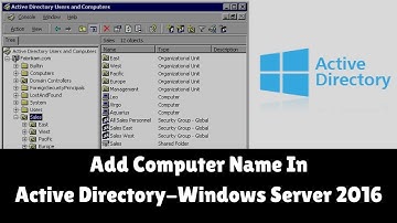 How To Add Computer Name In Active Directory - Windows Server 2016