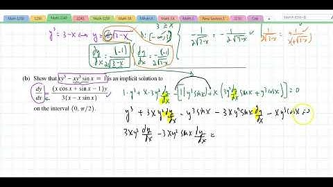 Math 2240 Section 1.2(1) Solutions and Initial Value Problems