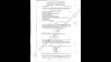M.Sc MATH PartII PAST PAPERS University of Sargodha 2018/2020/2021