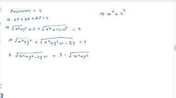 Let O(0,0) and A(0,1) be two fixed points .Then the locus of a point P such that the perimeter of