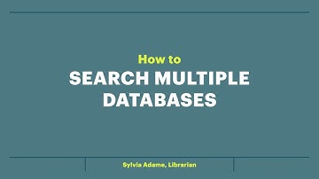 How to: Search Multiple Databases