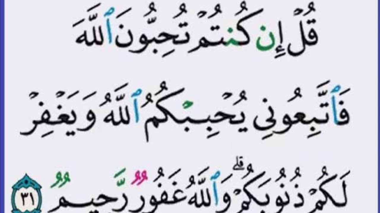 قل إن كنتم تحبون الله فاتبعونى يحببكم الله ويغفر لكم ذنوبكم Youtube