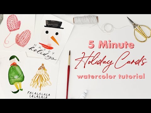 More 5 Minute Holiday Watercolor Cards