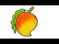How to draw a mango step by step  mango drawing  how to draw mango 