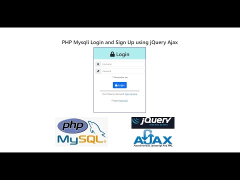 PHP Mysqli Login and Sign Up using jQuery Ajax