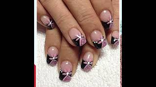 : @@girlish#nails# beautiful #design @ sparkling # pearls # you tube #