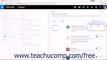 Outlook on the Web Tutorial Adding and Managing Add-ins Microsoft Training