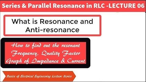 Series and Parallel Resonance in RLC|| Graph of Current and Impedance|| Quality Factor for Resonance
