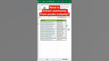 Flash Fill in Excel – Extract Usernames from Emails Instantly! #youtubeshorts #excelshorts